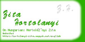 zita hortolanyi business card